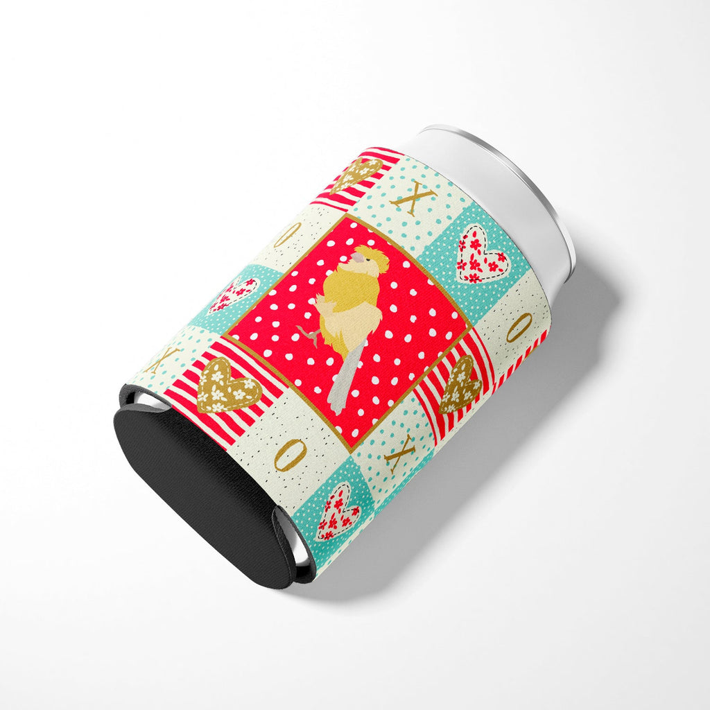 French Curly Canary Love Can or Bottle Hugger Cooler Sleeve for Standard 12 oz Cans, Insulated Foam Beer & Soda Can Hugger Reusable