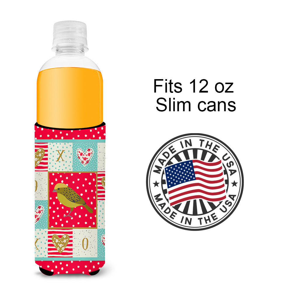 Lizard Canary Love Slim Can Hugger , Insulated Foam Hugger for 12 oz Slim Cans, Beer Bottles & Water Bottles, Printed in USA