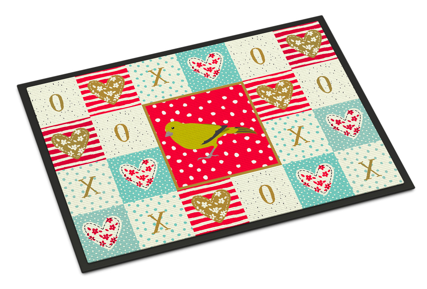 London Canary Love Doormat Indoor Outdoor 18H X 27W Front Door Mat Rugs for Entryway, Non Slip Washable