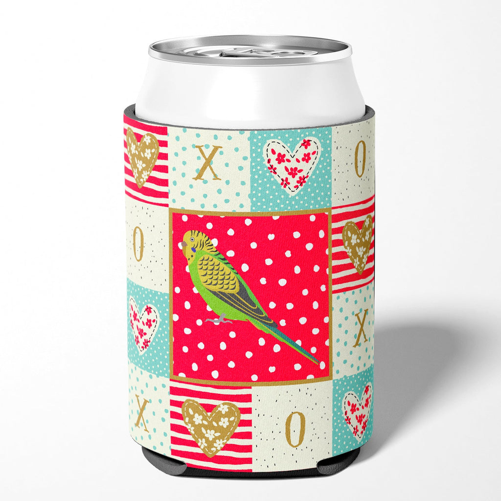 Budgerigar Love Can or Bottle Hugger Cooler Sleeve for Standard 12 oz Cans, Insulated Foam Beer & Soda Can Hugger Reusable
