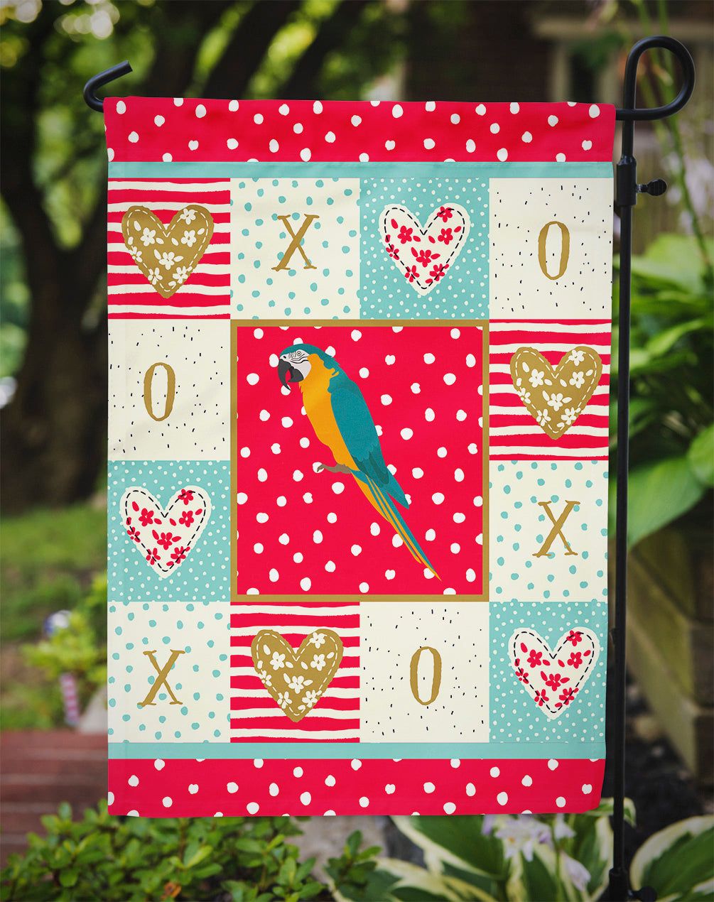 Macaw Love Garden Flag Mailbox Decorative Yard Banner Outside Patio Artwork for Flower Beds, Garden Size, Multicolor