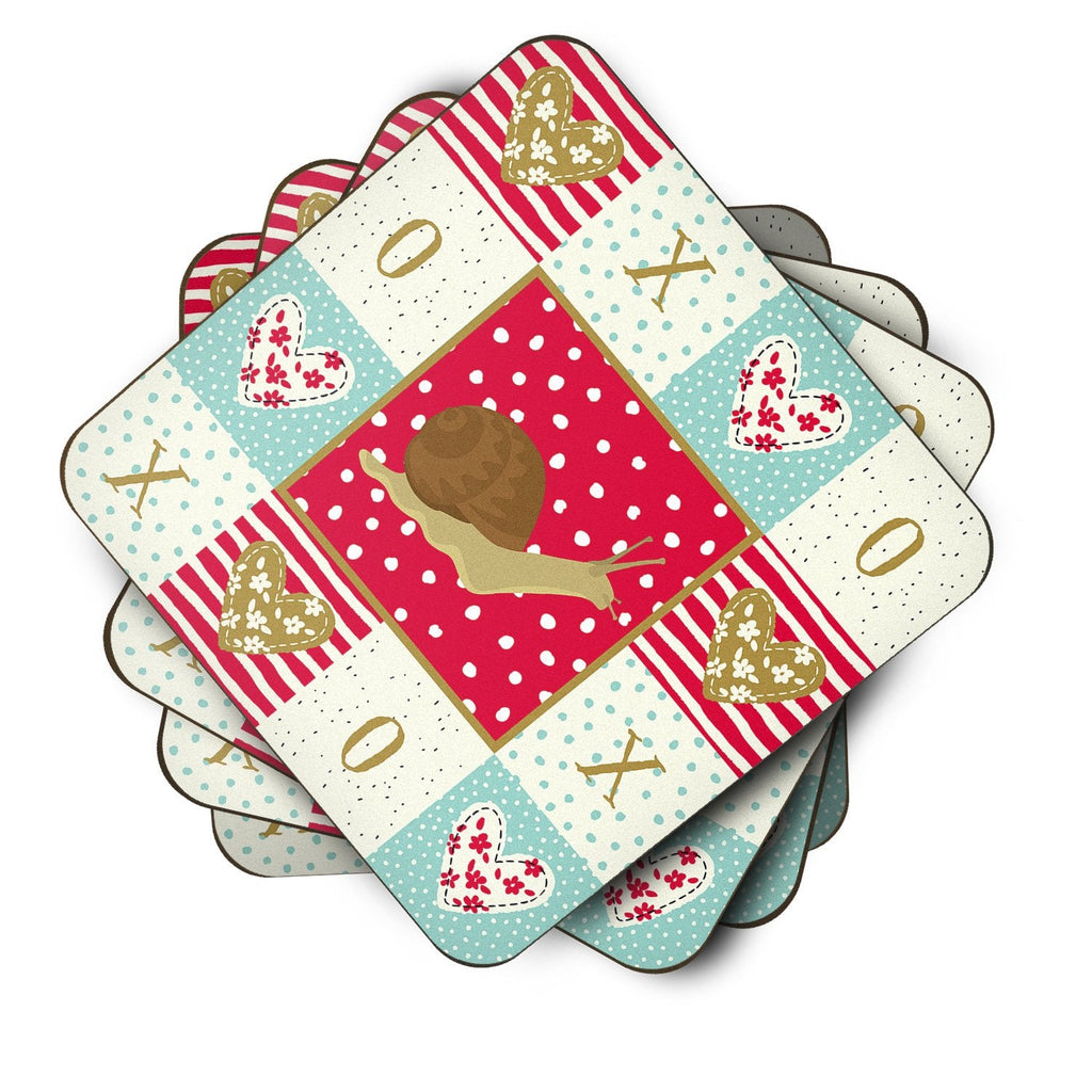 Garden Snail Foam Coasters Set of 4 Cup Coasters for Indoor Outdoor, Tabletop Protection, Anti Slip, Mouse pad Material