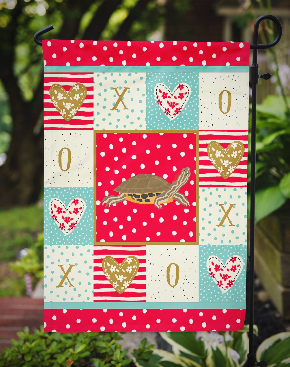 Pond Slider Turtle Garden Flag Mailbox Decorative Yard Banner Outside Patio Artwork for Flower Beds, Garden Size, Multicolor