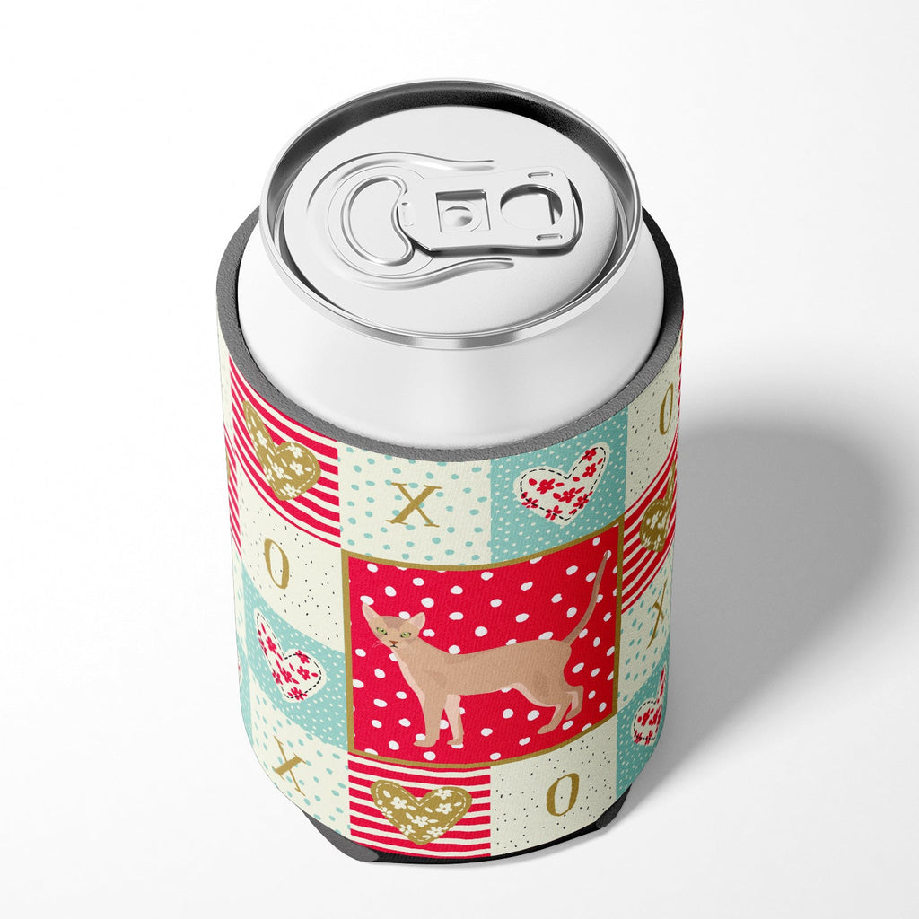 Fawn Abyssinian Cat Love Can or Bottle Hugger Cooler Sleeve for Standard 12 oz Cans, Insulated Foam Beer & Soda Can Hugger Reusable