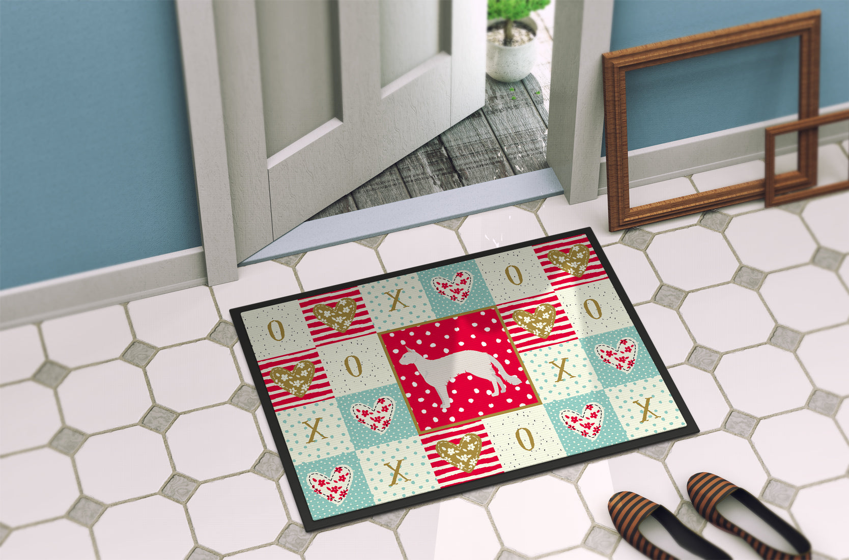 Balinese #2 Cat Love Doormat Indoor Outdoor 24H X 36W Front Door Mat Rugs for Entryway, Non Slip Washable Low Pile,