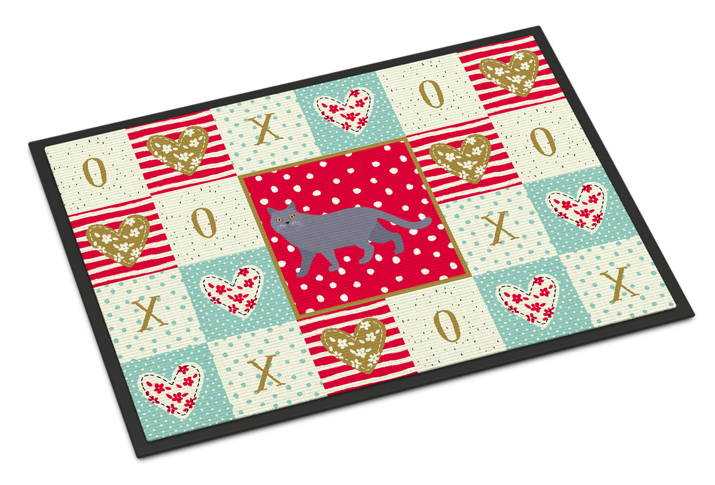 British Shorthair #1 Cat Love Doormat Indoor Outdoor 18H X 27W Front Door Mat Rugs for Entryway, Non Slip Washable