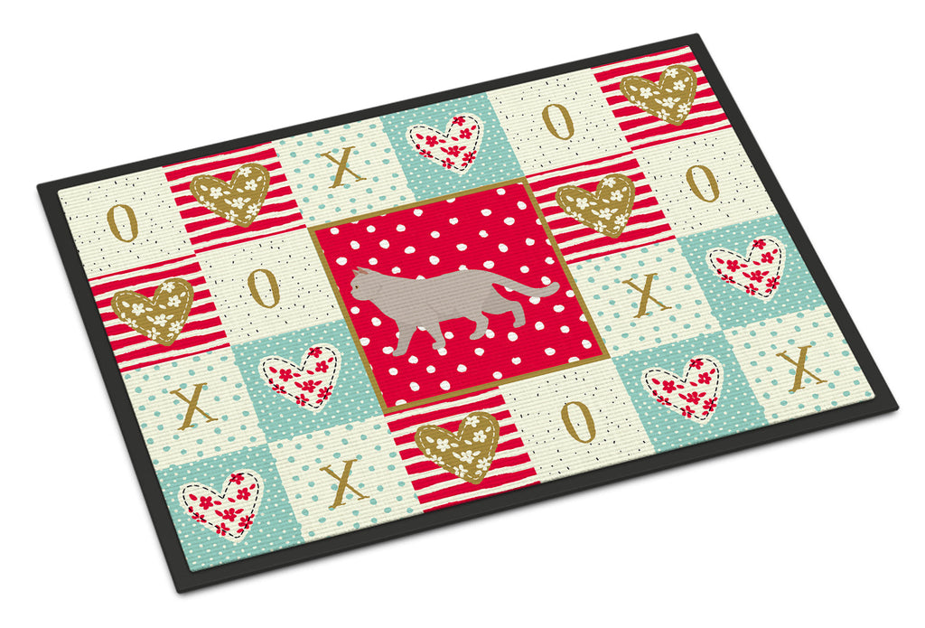 British Shorthair #2 Cat Love Doormat Indoor Outdoor 18H X 27W Front Door Mat Rugs for Entryway, Non Slip Washable