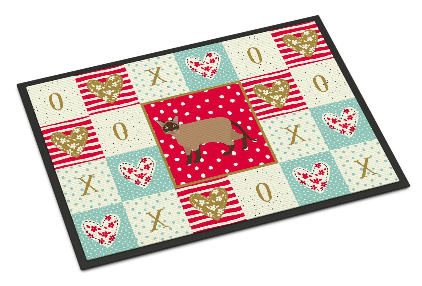 Burmese Cat Love Doormat Indoor Outdoor 24H X 36W Front Door Mat Rugs for Entryway, Non Slip Washable Low Pile,