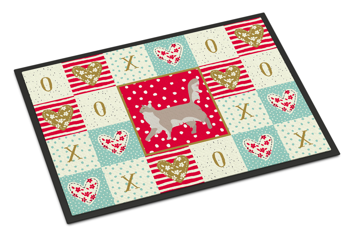 Chantilly Tiffany Cat Love Doormat Indoor Outdoor 24H X 36W Front Door Mat Rugs for Entryway, Non Slip Washable Low Pile,