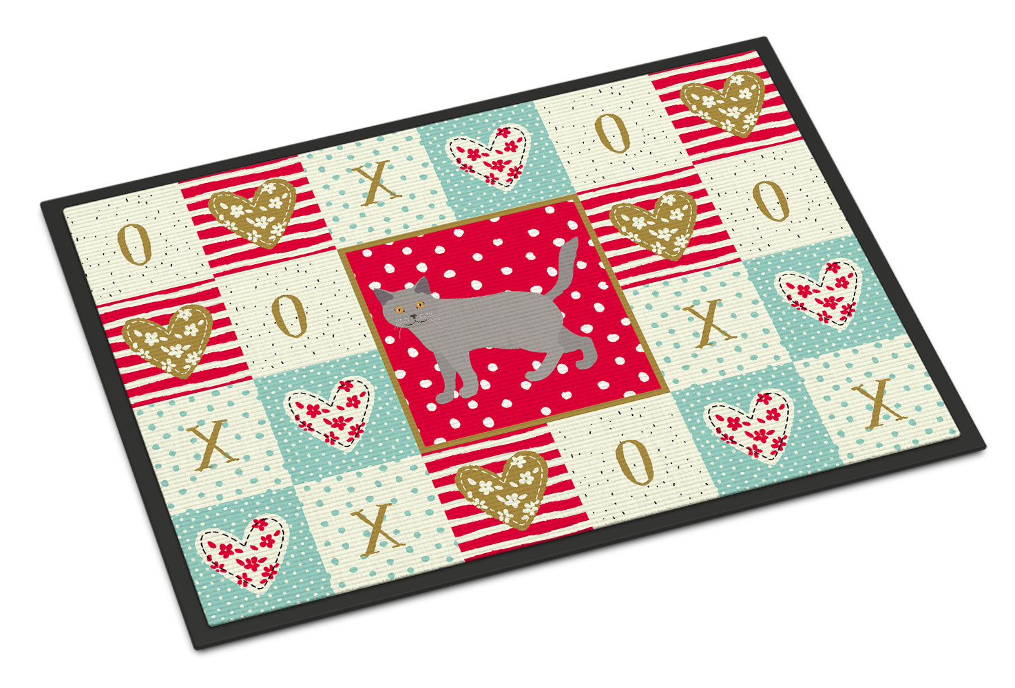 Chartreux #2 Cat Love Doormat Indoor Outdoor 18H X 27W Front Door Mat Rugs for Entryway, Non Slip Washable
