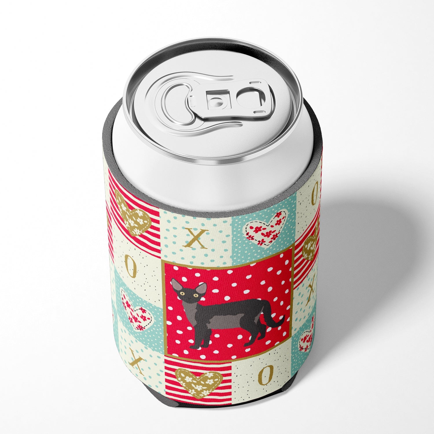 Devon Rex Cat Love Can or Bottle Hugger Cooler Sleeve for Standard 12 oz Cans, Insulated Foam Beer & Soda Can Hugger Reusable