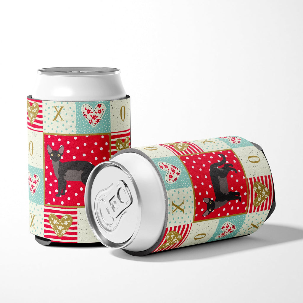 Devon Rex Cat Love Can or Bottle Hugger Cooler Sleeve for Standard 12 oz Cans, Insulated Foam Beer & Soda Can Hugger Reusable