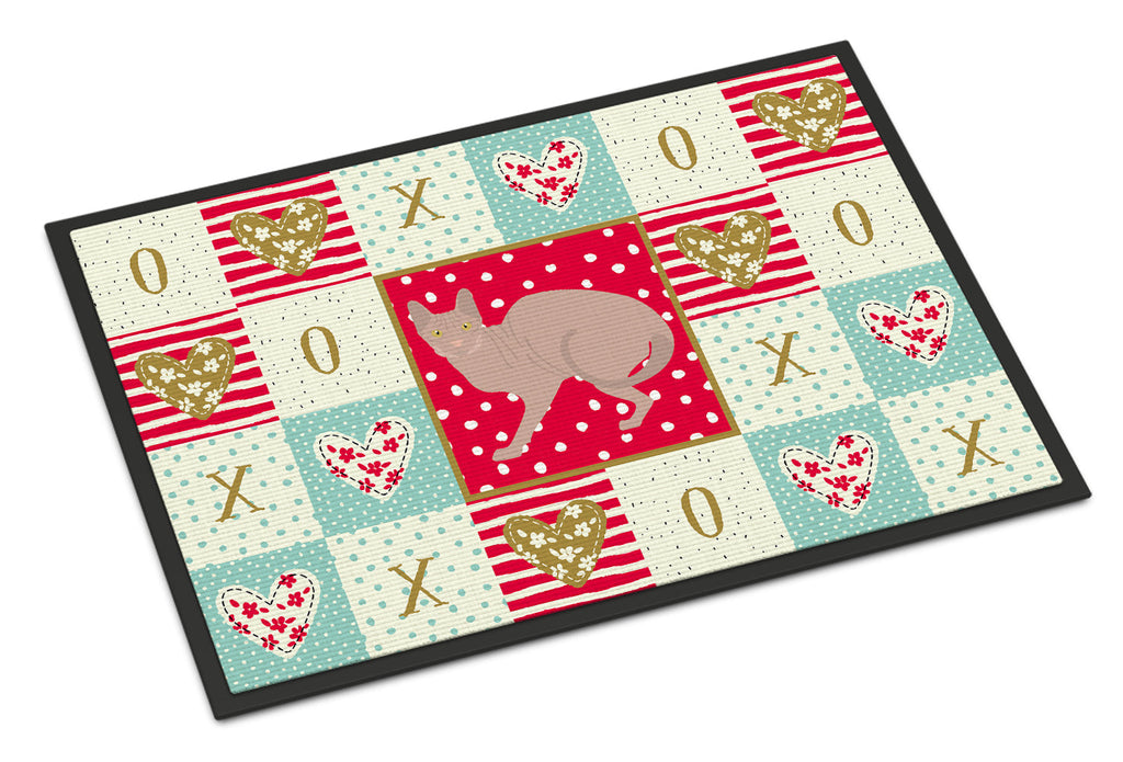 Don Sphynx #3 Cat Love Doormat Indoor Outdoor 18H X 27W Front Door Mat Rugs for Entryway, Non Slip Washable
