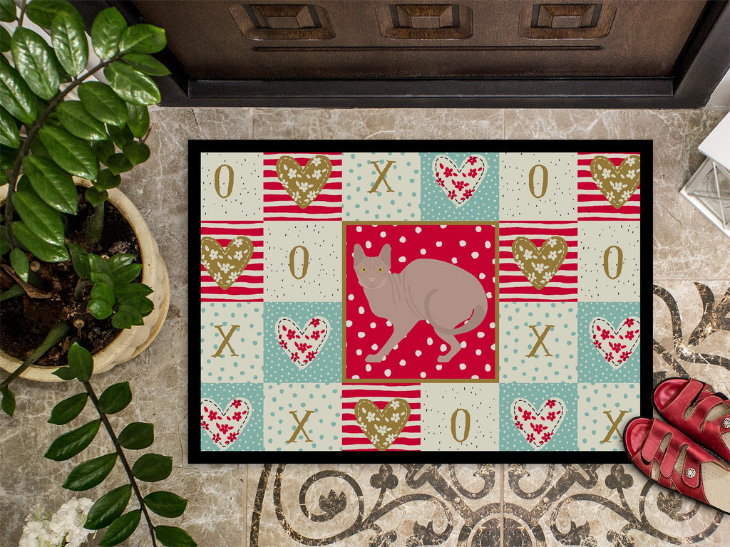 Don Sphynx #3 Cat Love Doormat Indoor Outdoor 18H X 27W Front Door Mat Rugs for Entryway, Non Slip Washable