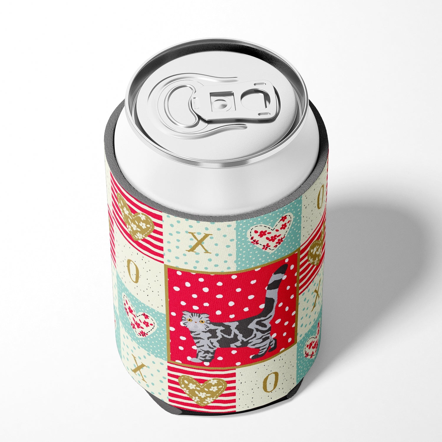 Foldex Exotic Fold #1 Cat Love Can or Bottle Hugger Cooler Sleeve for Standard 12 oz Cans, Insulated Foam Beer & Soda Can Hugger Reusable