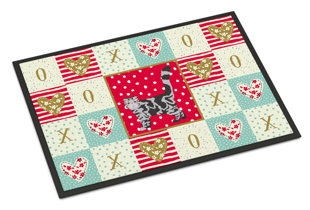 Foldex Exotic Fold #1 Cat Love Doormat Indoor Outdoor 24H X 36W Front Door Mat Rugs for Entryway, Non Slip Washable Low Pile,