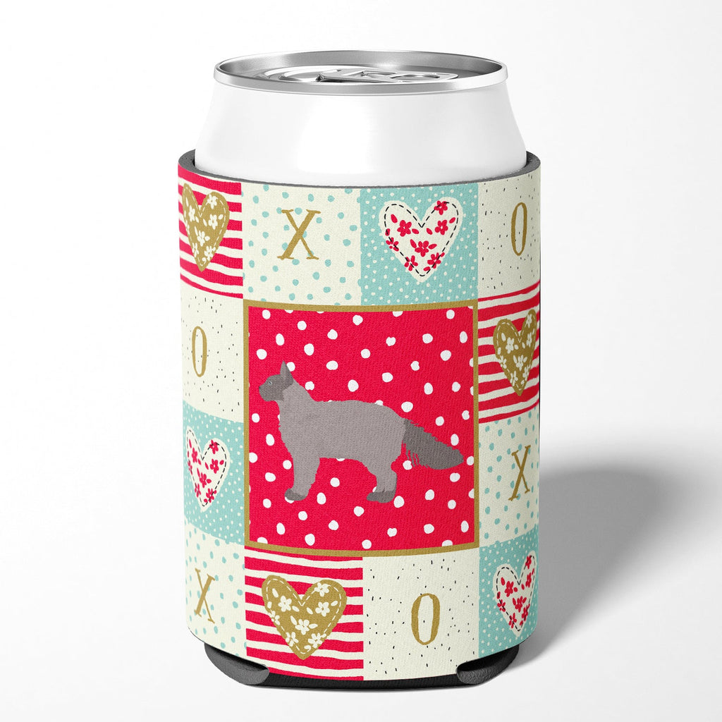 La Perm #3 Cat Love Can or Bottle Hugger Cooler Sleeve for Standard 12 oz Cans, Insulated Foam Beer & Soda Can Hugger Reusable