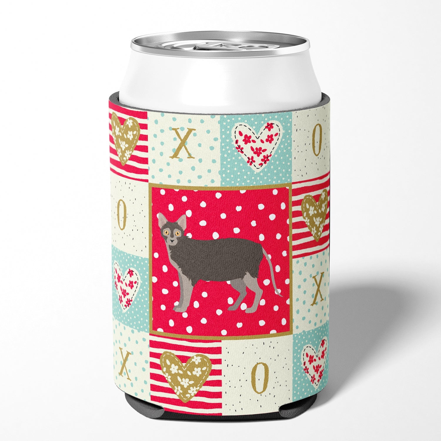 Lykoi #1 Cat Love Can or Bottle Hugger Cooler Sleeve for Standard 12 oz Cans, Insulated Foam Beer & Soda Can Hugger Reusable