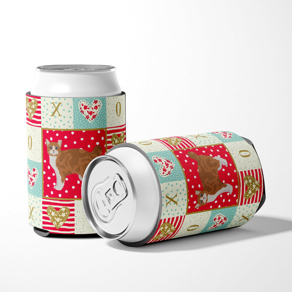 Manx #2 Cat Love Can or Bottle Hugger Cooler Sleeve for Standard 12 oz Cans, Insulated Foam Beer & Soda Can Hugger Reusable