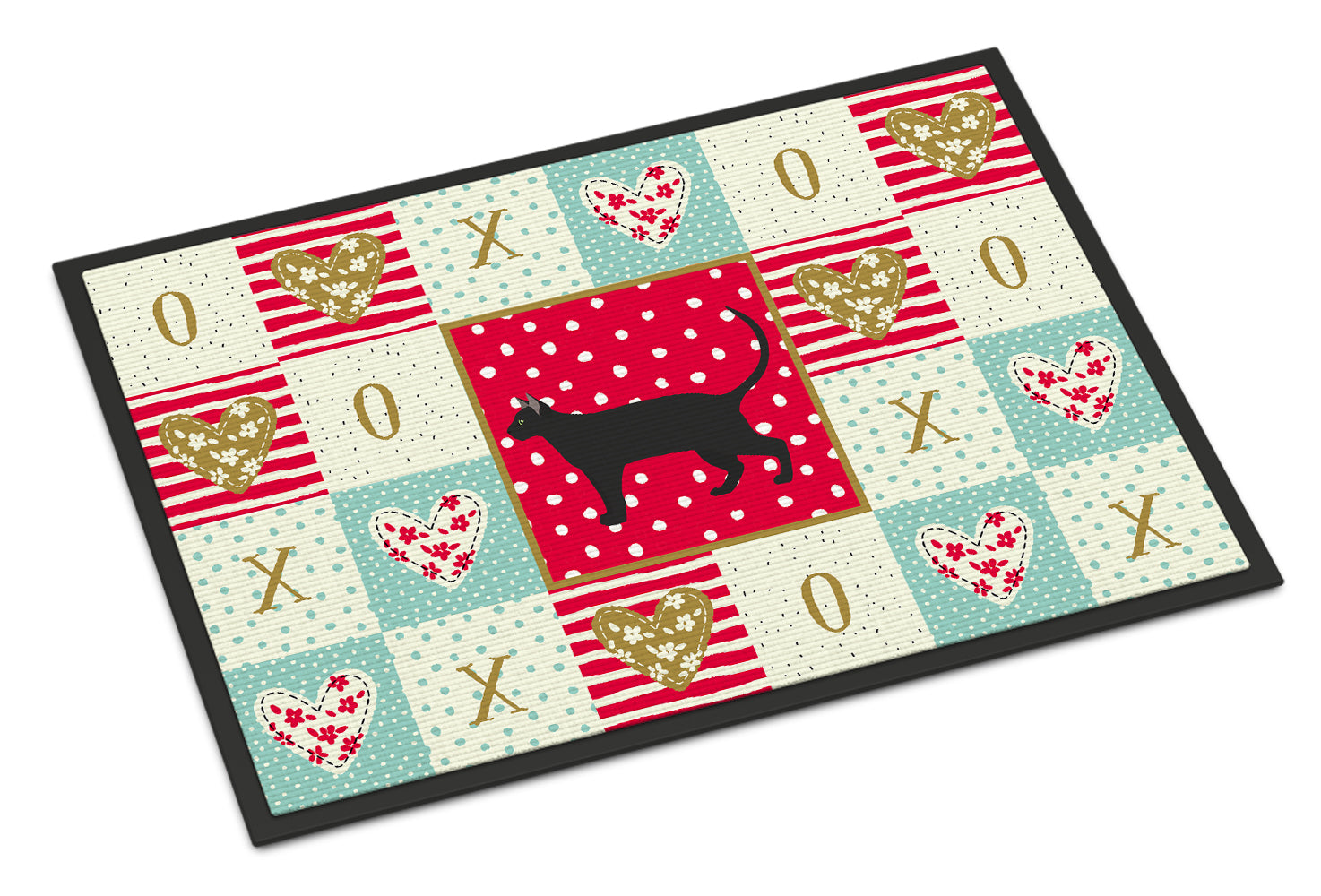Pantherette Cat Love Doormat Indoor Outdoor 18H X 27W Front Door Mat Rugs for Entryway, Non Slip Washable