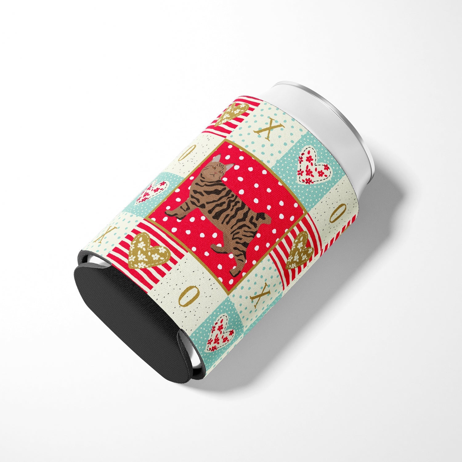 Pixie Bob #3 Cat Love Can or Bottle Hugger Cooler Sleeve for Standard 12 oz Cans, Insulated Foam Beer & Soda Can Hugger Reusable