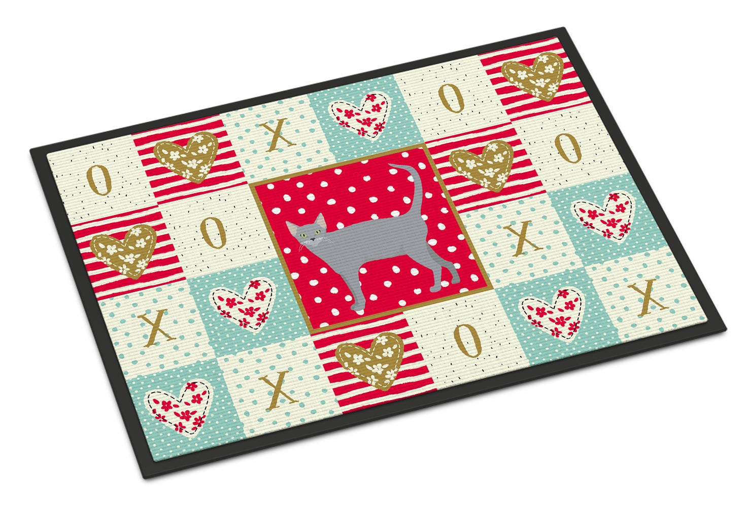 Russian Blue #1 Cat Love Doormat Indoor Outdoor 18H X 27W Front Door Mat Rugs for Entryway, Non Slip Washable