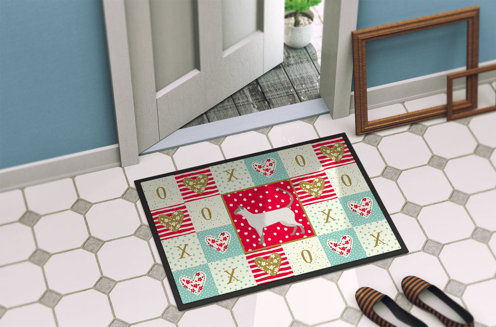Siamese modern #1 Cat Love Doormat Indoor Outdoor 24H X 36W Front Door Mat Rugs for Entryway, Non Slip Washable Low Pile,