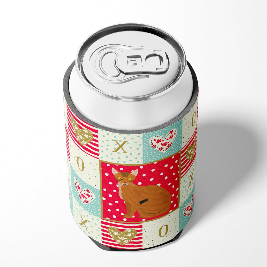 Abyssinian Cat Love Can or Bottle Hugger Cooler Sleeve for Standard 12 oz Cans, Insulated Foam Beer & Soda Can Hugger Reusable