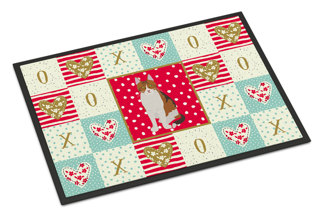 Aegean Cat Love Doormat Indoor Outdoor 24H X 36W Front Door Mat Rugs for Entryway, Non Slip Washable Low Pile,