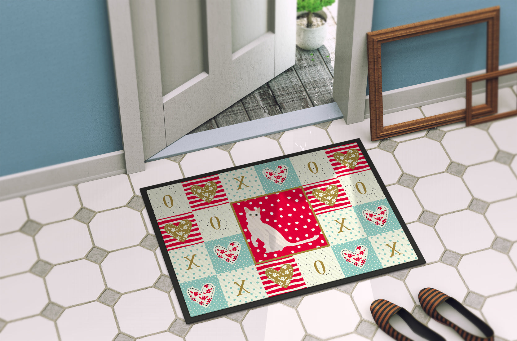 Burmilla #1 Cat Love Doormat Indoor Outdoor 18H X 27W Front Door Mat Rugs for Entryway, Non Slip Washable