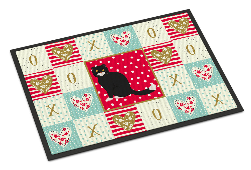 Foldex Exotic Fold #2 Cat Love Doormat Indoor Outdoor 24H X 36W Front Door Mat Rugs for Entryway, Non Slip Washable Low Pile,