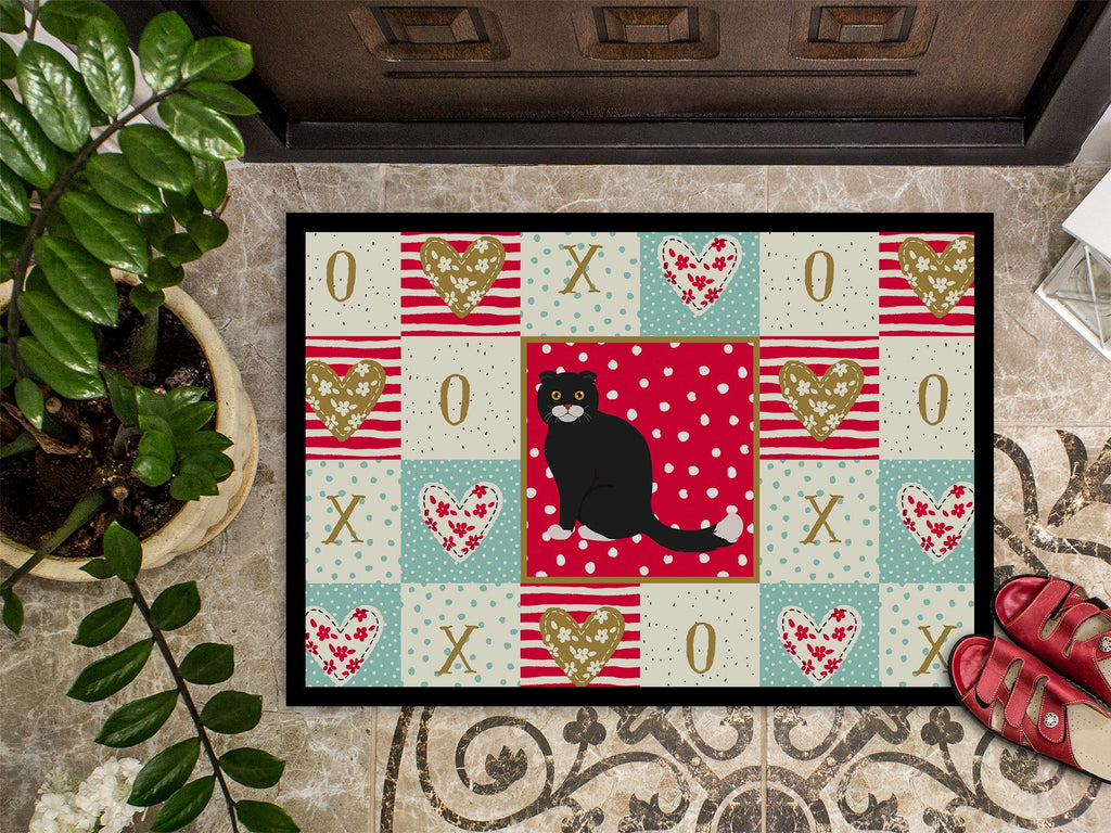 Foldex Exotic Fold #2 Cat Love Doormat Indoor Outdoor 18H X 27W Front Door Mat Rugs for Entryway, Non Slip Washable