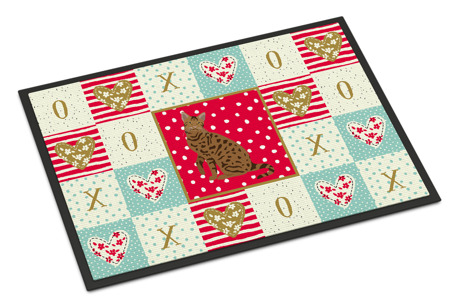 Ocicat #2 Cat Love Doormat Indoor Outdoor 18H X 27W Front Door Mat Rugs for Entryway, Non Slip Washable