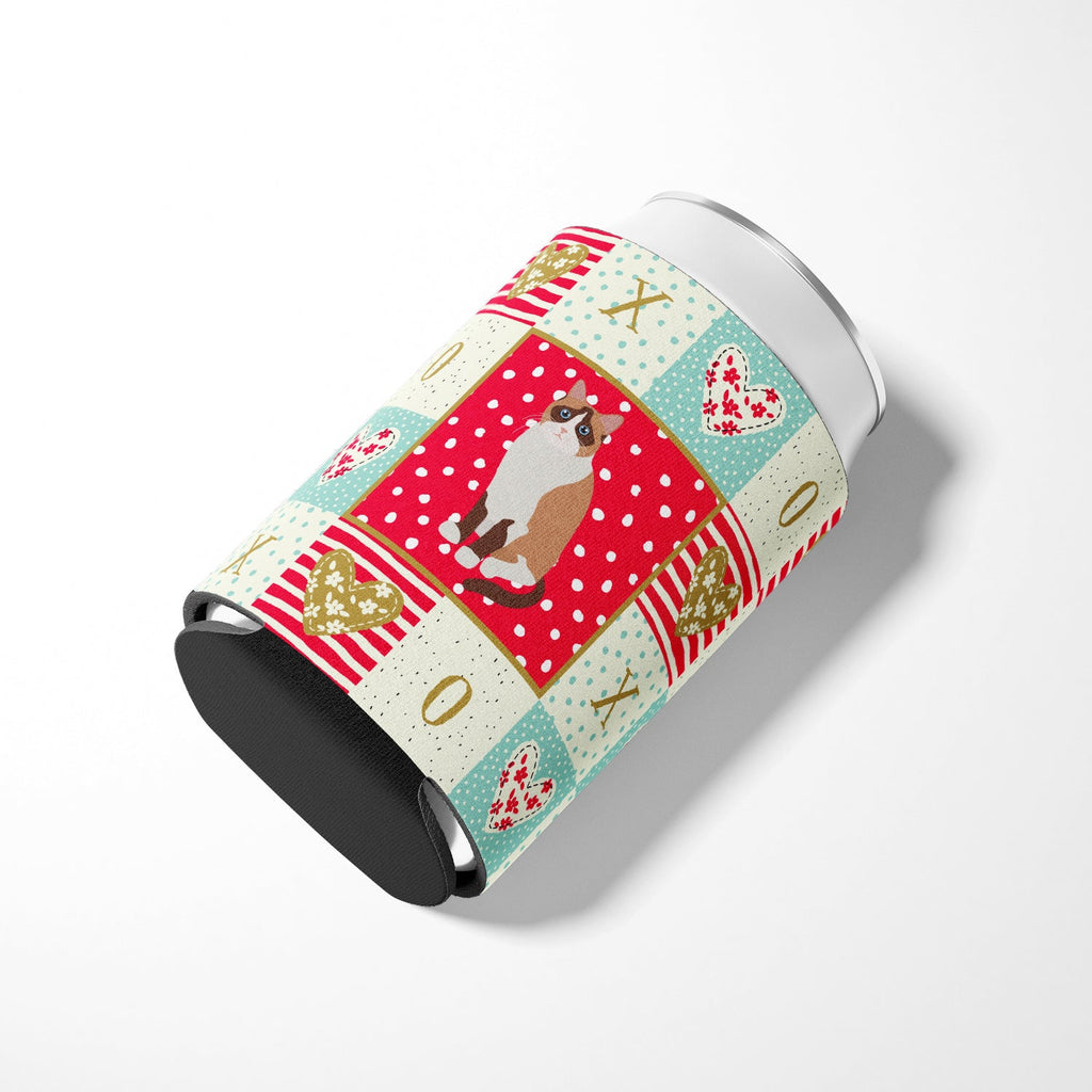 Snowshoe Cat Love Can or Bottle Hugger Cooler Sleeve for Standard 12 oz Cans, Insulated Foam Beer & Soda Can Hugger Reusable