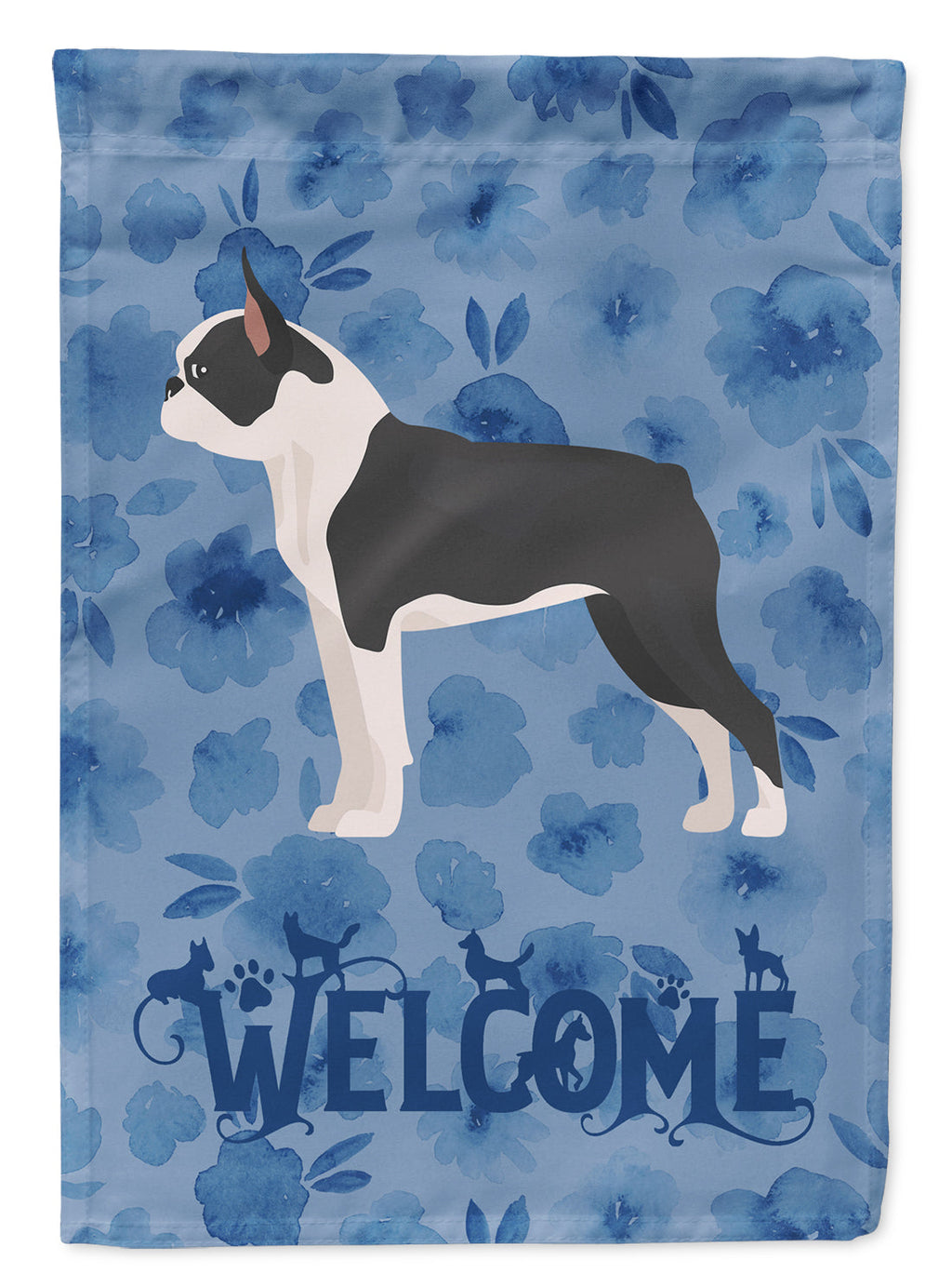 Boston Terrier Welcome Garden Flag Mailbox Decorative Yard Banner Outside Patio Artwork for Flower Beds, Garden Size, Multicolor