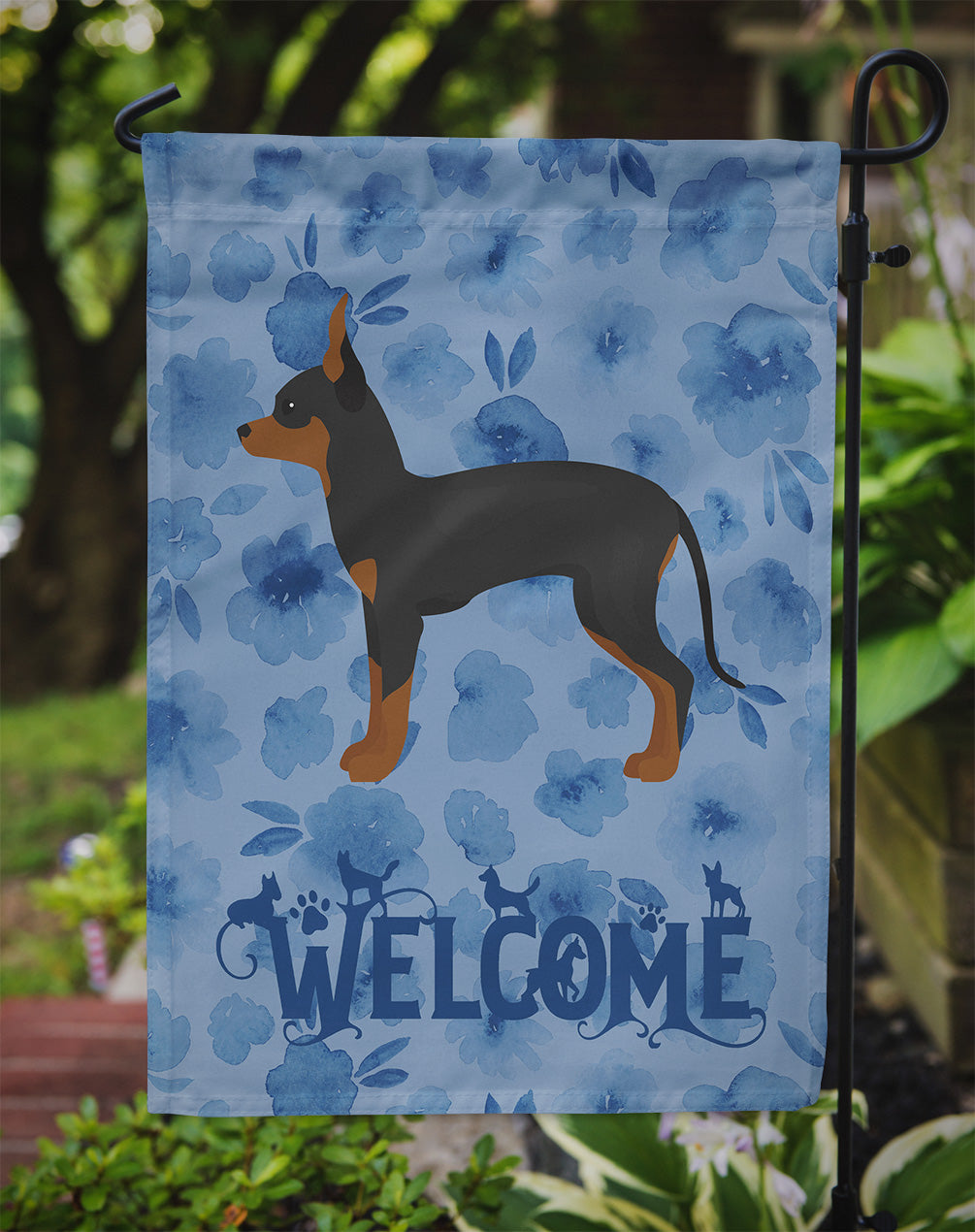 English Toy Terrier #1 Welcome Garden Flag Mailbox Decorative Yard Banner Outside Patio Artwork for Flower Beds, Garden Size, Multicolor