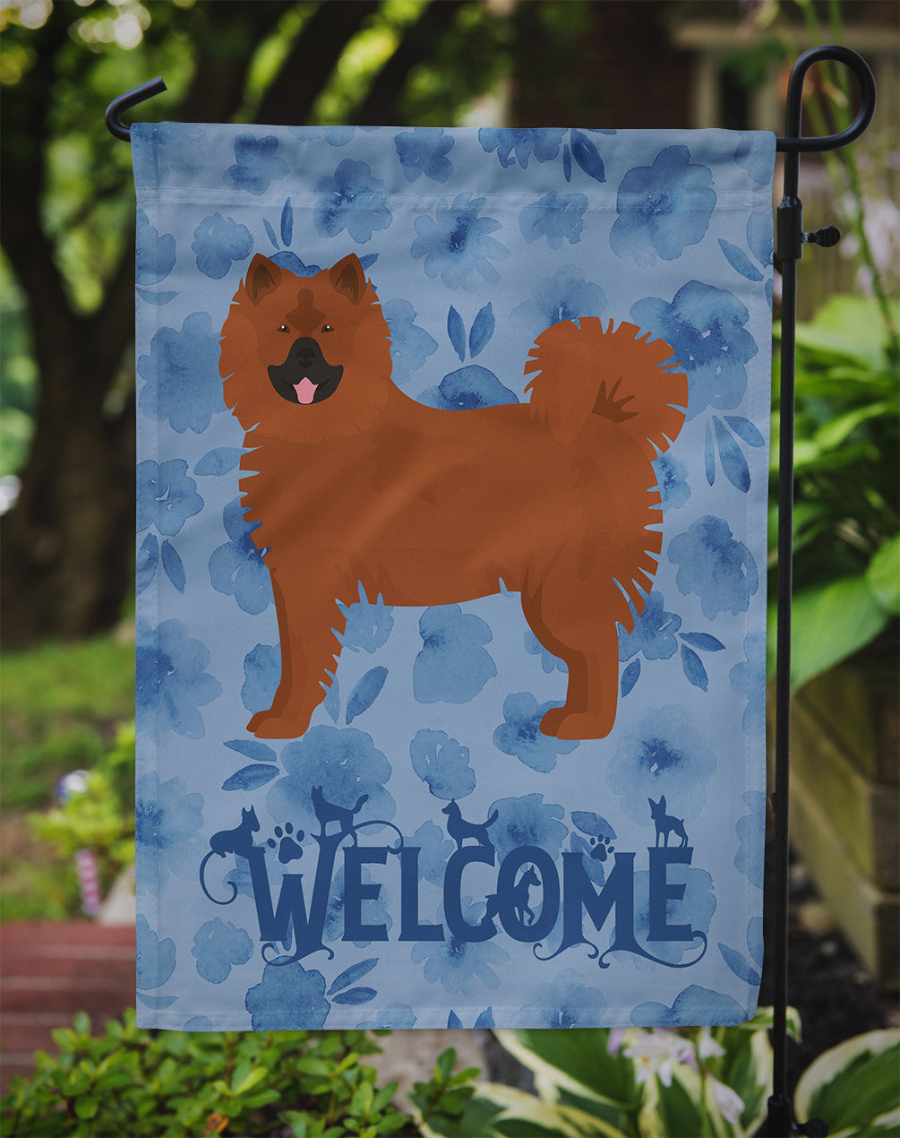 Eurasier Welcome Garden Flag Mailbox Decorative Yard Banner Outside Patio Artwork for Flower Beds, Garden Size, Multicolor