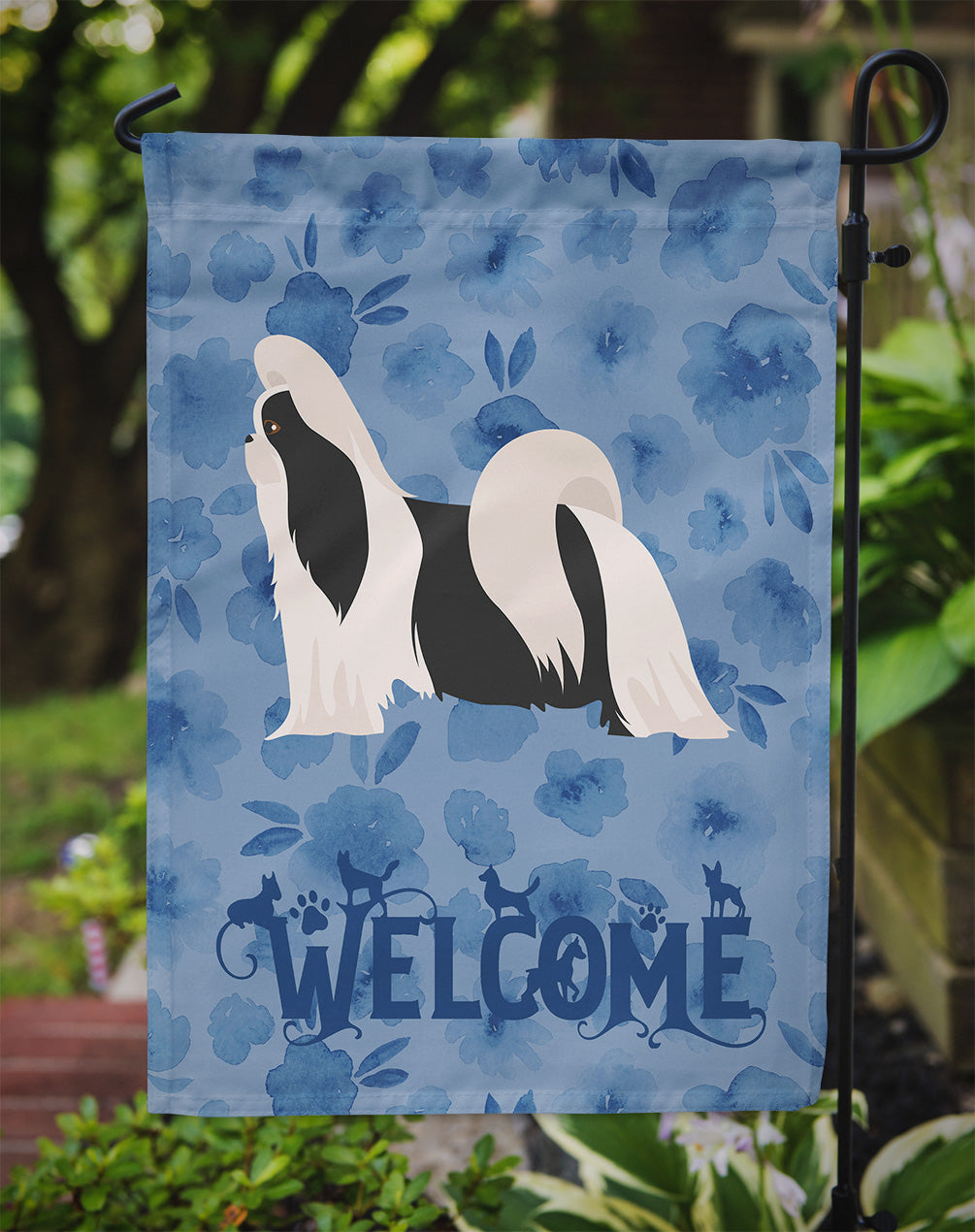 Imperial Shih Tzu Welcome Garden Flag Mailbox Decorative Yard Banner Outside Patio Artwork for Flower Beds, Garden Size, Multicolor