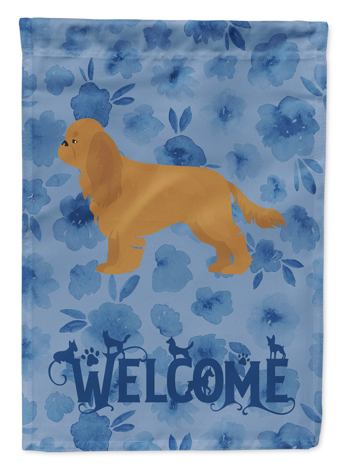 Ruby Cavalier Spaniel Welcome Garden Flag Mailbox Decorative Yard Banner Outside Patio Artwork for Flower Beds, Garden Size, Multicolor