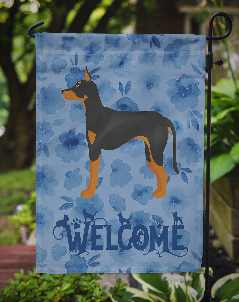 Manchester Terrier Welcome Garden Flag Mailbox Decorative Yard Banner Outside Patio Artwork for Flower Beds, Garden Size, Multicolor