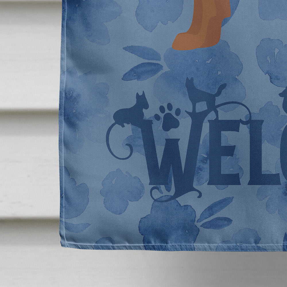 Rat Terrier Welcome House Flag 28x40 Porch Sleeve Pole Decorative Outside Yard Banner Artwork Wall Hanging, Polyester