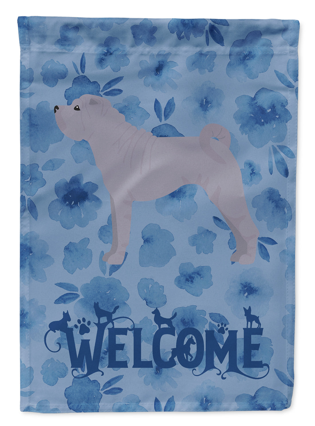 Shar Pei #1 Welcome Garden Flag Mailbox Decorative Yard Banner Outside Patio Artwork for Flower Beds, Garden Size, Multicolor