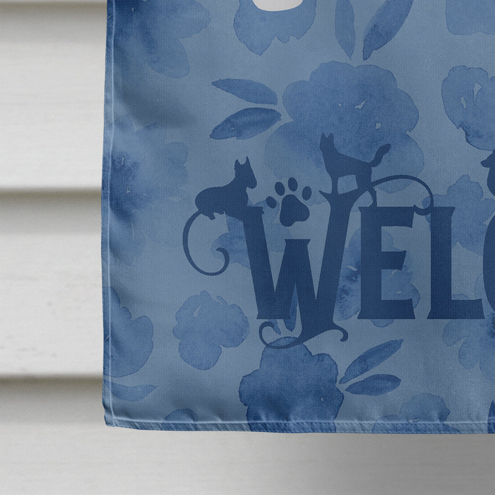 Basset Hound Welcome House Flag 28x40 Porch Sleeve Pole Decorative Outside Yard Banner Artwork Wall Hanging, Polyester