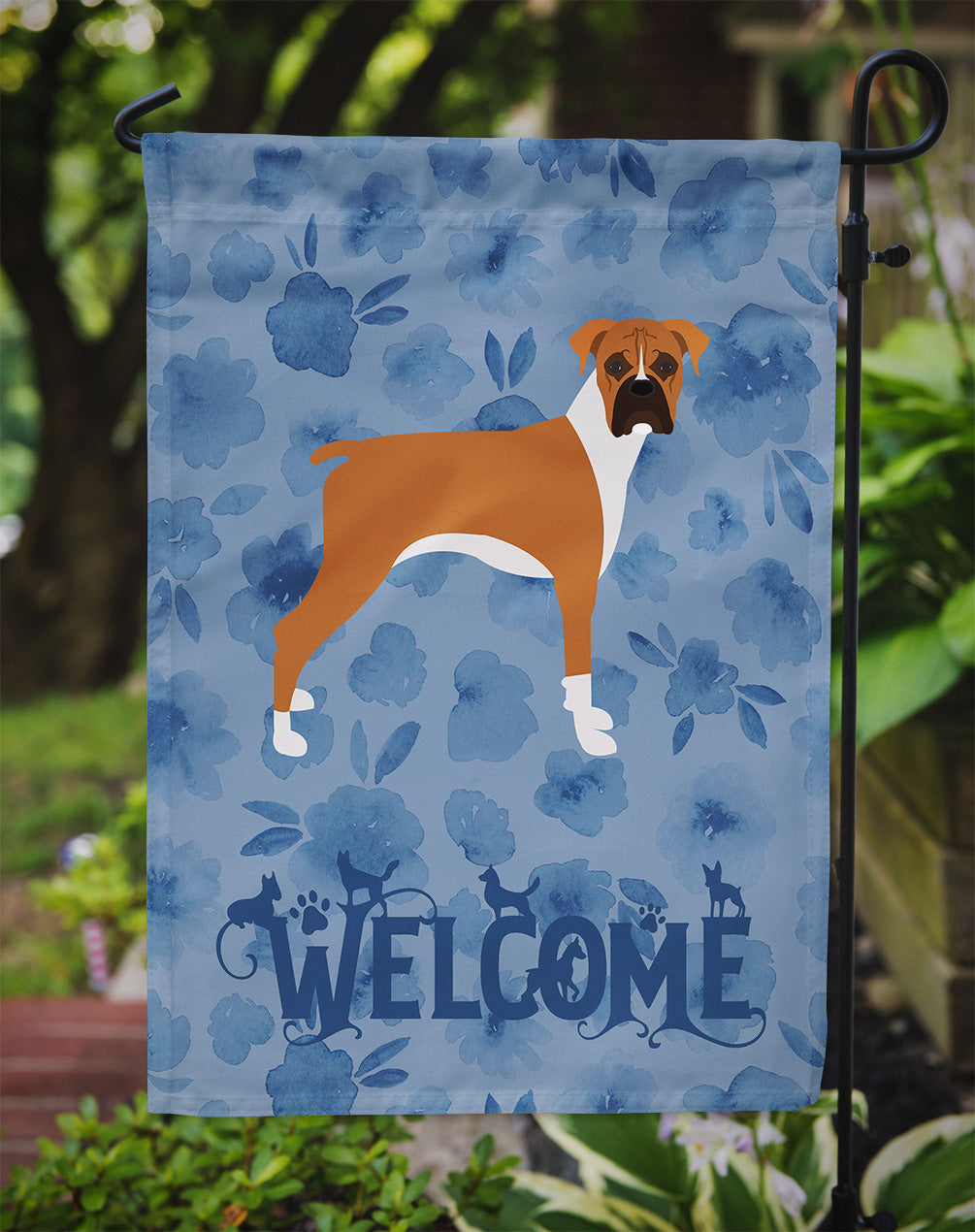 Boxer Welcome Garden Flag Mailbox Decorative Yard Banner Outside Patio Artwork for Flower Beds, Garden Size, Multicolor