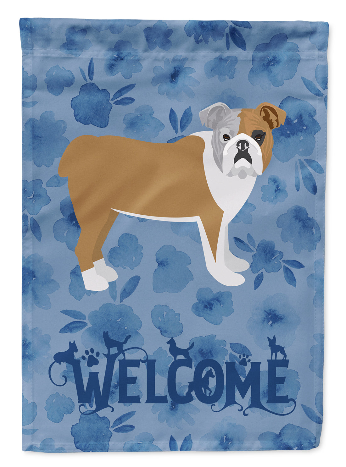 English Bulldog Welcome Garden Flag Mailbox Decorative Yard Banner Outside Patio Artwork for Flower Beds, Garden Size, Multicolor