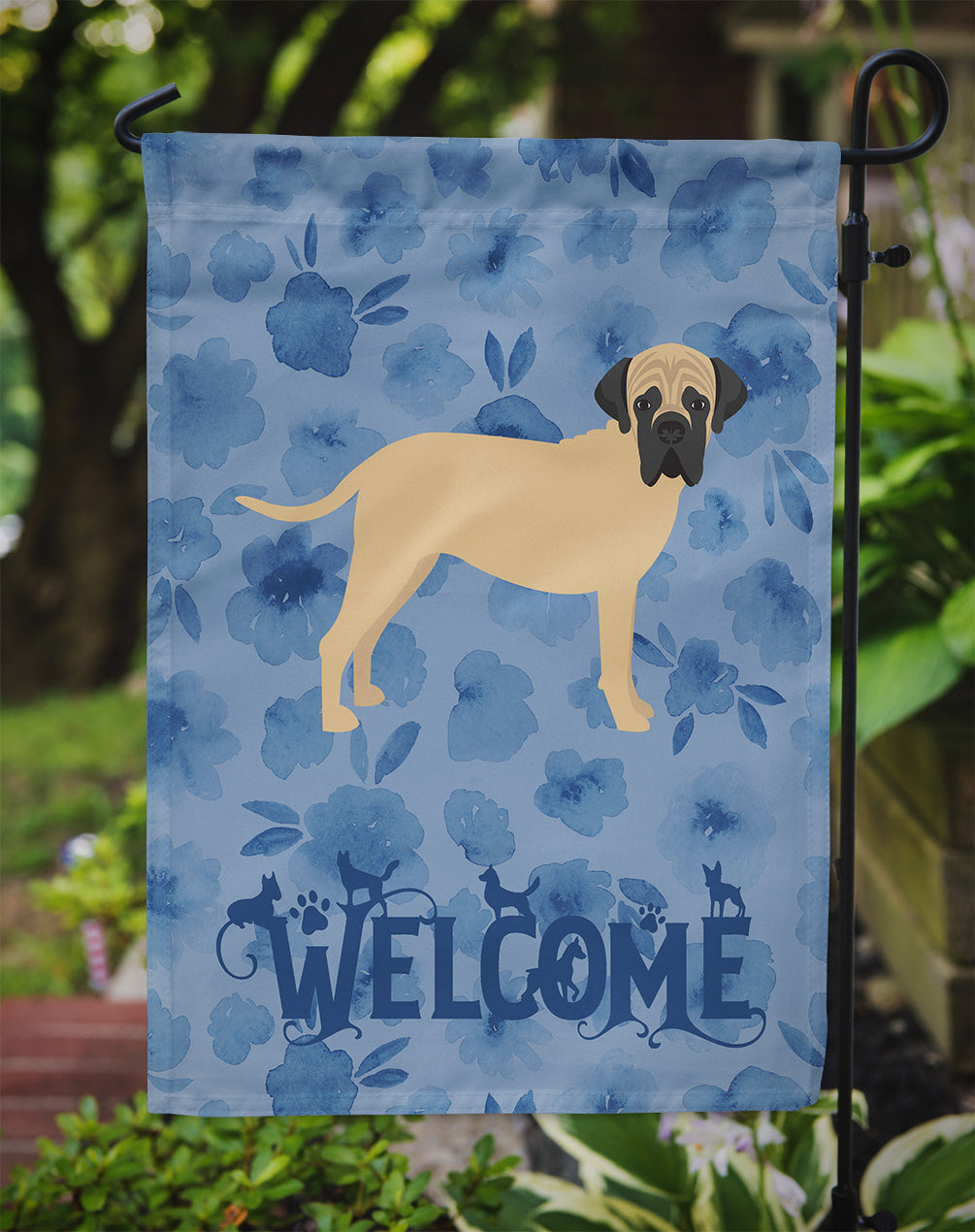 Bullmastiff Welcome Garden Flag Mailbox Decorative Yard Banner Outside Patio Artwork for Flower Beds, Garden Size, Multicolor