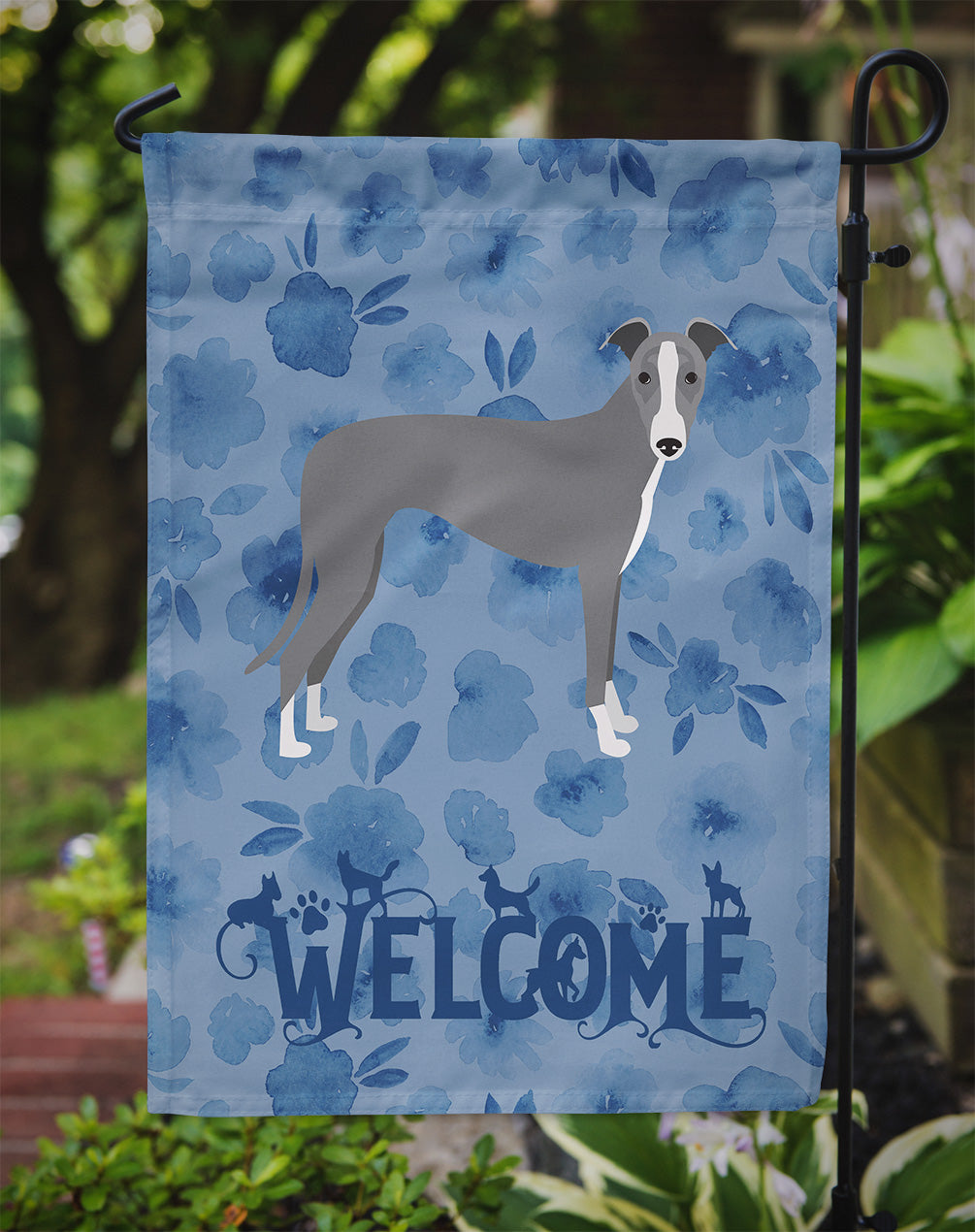 Italian Greyhound Welcome Garden Flag Mailbox Decorative Yard Banner Outside Patio Artwork for Flower Beds, Garden Size, Multicolor