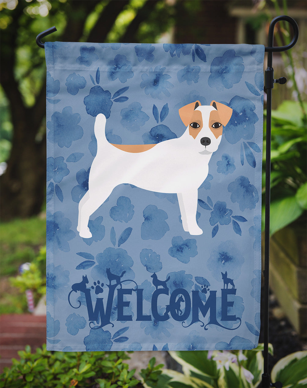 Jack Russell Terrier Welcome Garden Flag Mailbox Decorative Yard Banner Outside Patio Artwork for Flower Beds, Garden Size, Multicolor