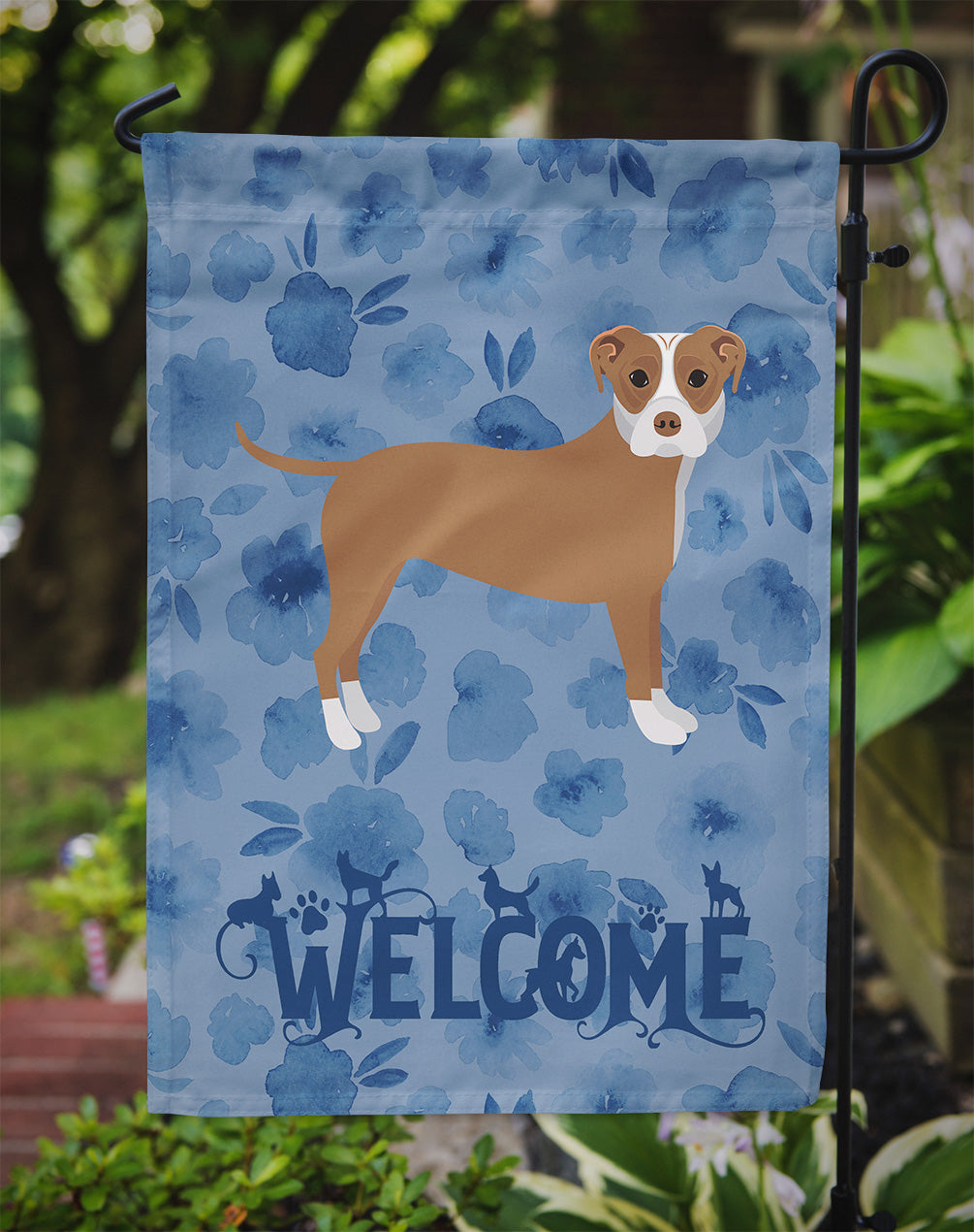 Staffordshire Bull Terrier #2 Welcome Garden Flag Mailbox Decorative Yard Banner Outside Patio Artwork for Flower Beds, Garden Size, Multicolor