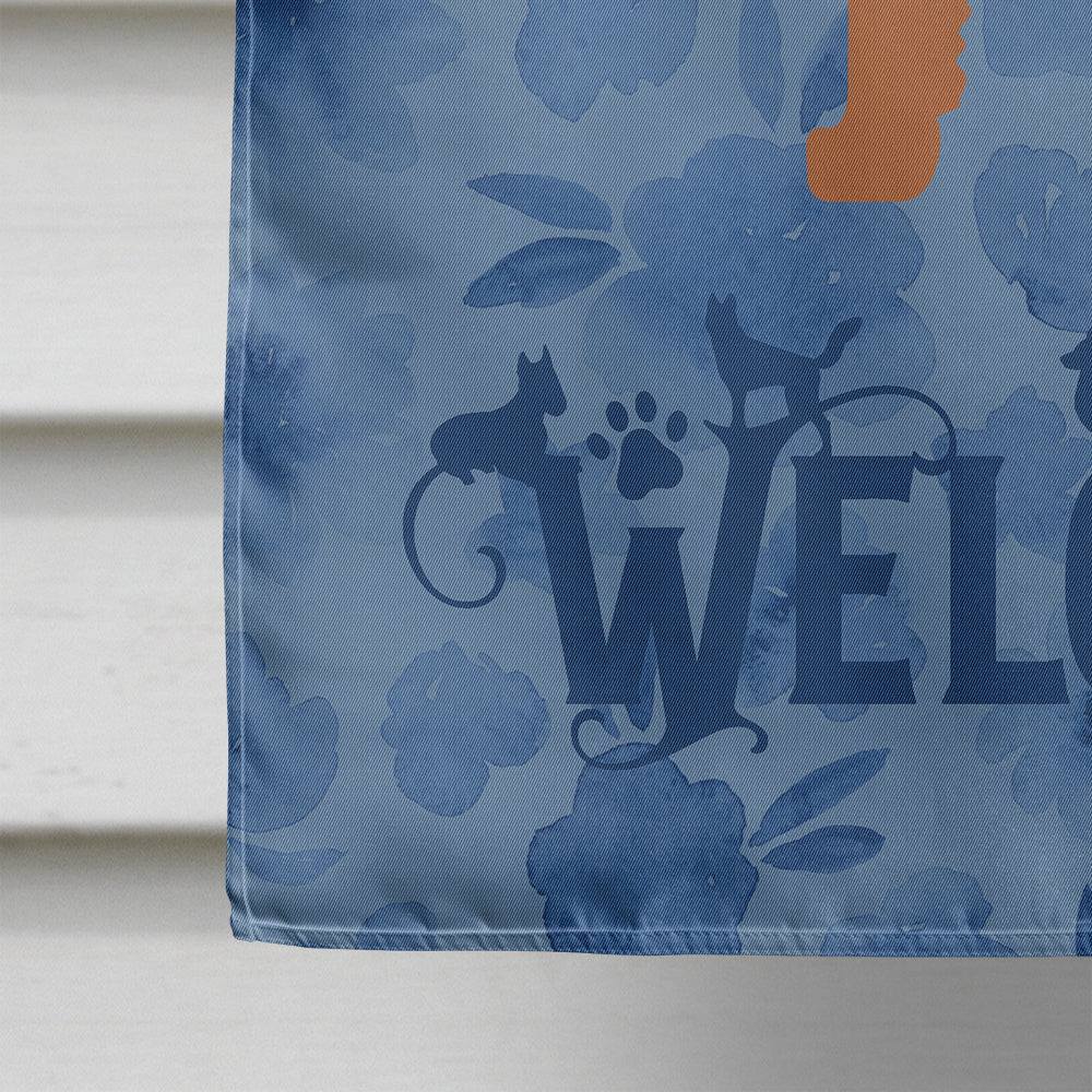 Welsh Terrier Welcome House Flag 28x40 Porch Sleeve Pole Decorative Outside Yard Banner Artwork Wall Hanging, Polyester